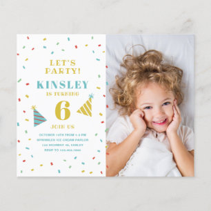 Convite de Aniversário Infantil com Fotos e Purpur