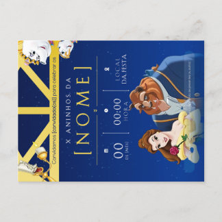 Convite de Aniversário Infantil da Bela e a Fera