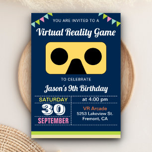 Convite de Aniversário Infantil de Realidade Virtu