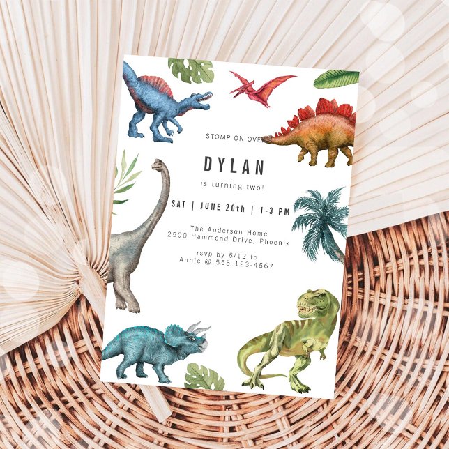 Convite de Aniversário Infantil Dinossauro (Criador carregado)