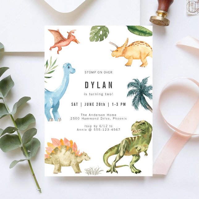 Convite de Aniversário Infantil Dinossauro (Criador carregado)