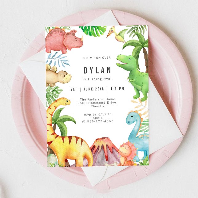 Convite de Aniversário Infantil Dinossauro (Criador carregado)