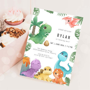 Convite de Aniversário Infantil Dinossauro