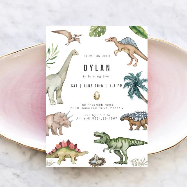 Convite de Aniversário Infantil Dinossauro (Criador carregado)