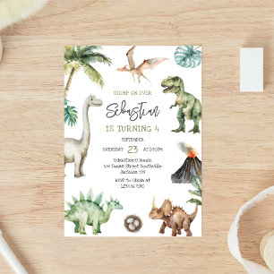 Convite de Aniversário Infantil Dinossauro