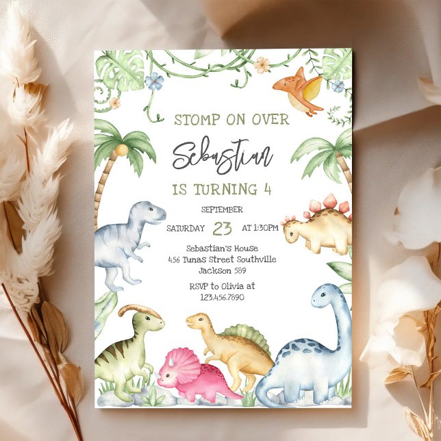 Convite de Aniversário Infantil Dinossauro (Criador carregado)