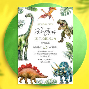 Convite de Aniversário Infantil Dinossauro