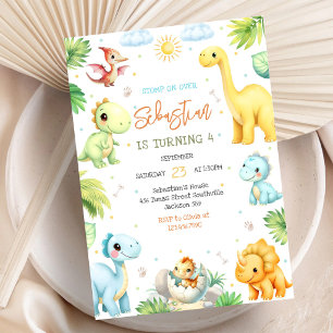 Convite de Aniversário Infantil Dinossauro