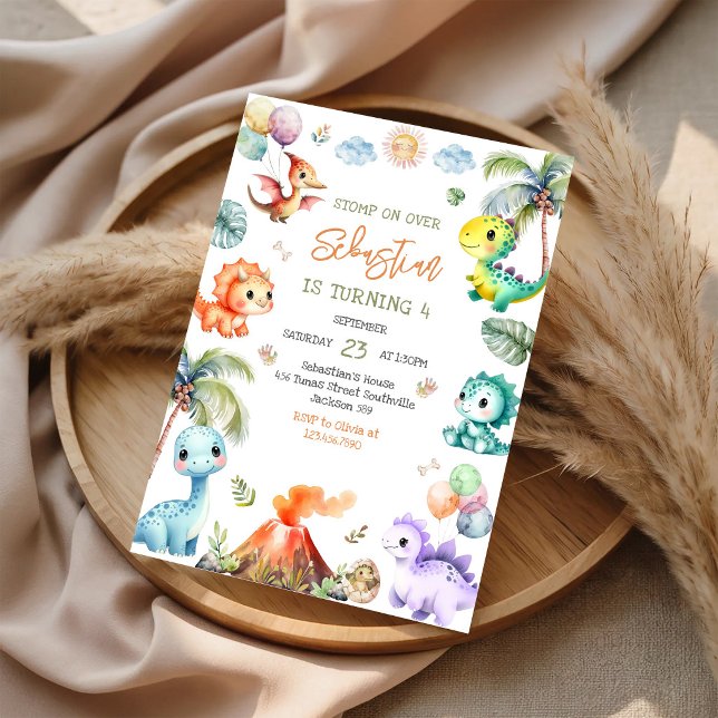 Convite de Aniversário Infantil Dinossauro (Criador carregado)