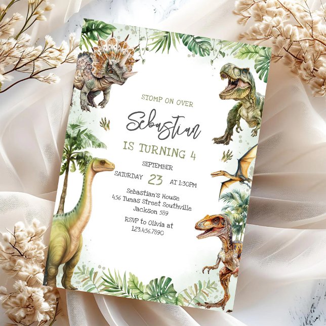 Convite de Aniversário Infantil Dinossauro (Criador carregado)