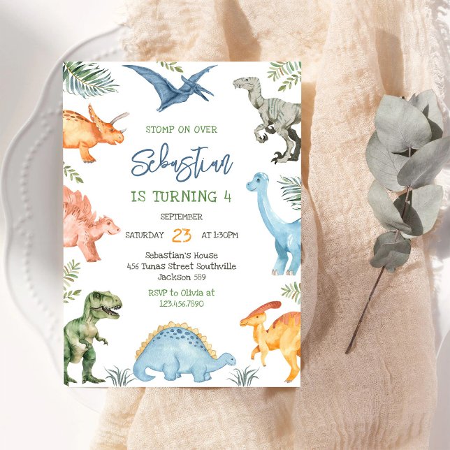Convite de Aniversário Infantil Dinossauro (Criador carregado)