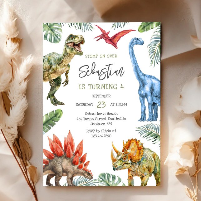 Convite de Aniversário Infantil Dinossauro (Criador carregado)