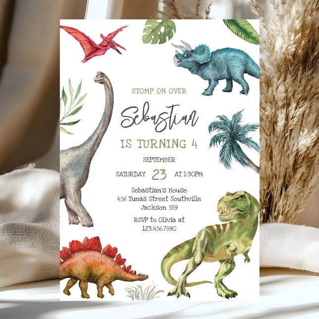 Convite de Aniversário Infantil Dinossauro (Criador carregado)