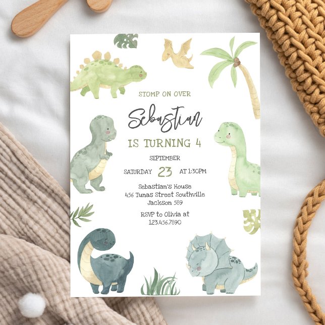 Convite de Aniversário Infantil Dinossauro (Criador carregado)