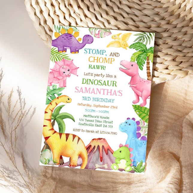 Convite de Aniversário Infantil Dinossauro (Criador carregado)
