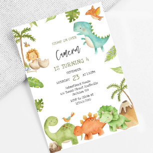 Convite de Aniversário Infantil Dinossauro