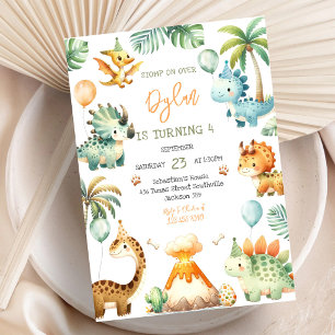 Convite de Aniversário Infantil Dinossauro