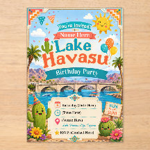 Convite de Aniversário Infantil Lake Havasu
