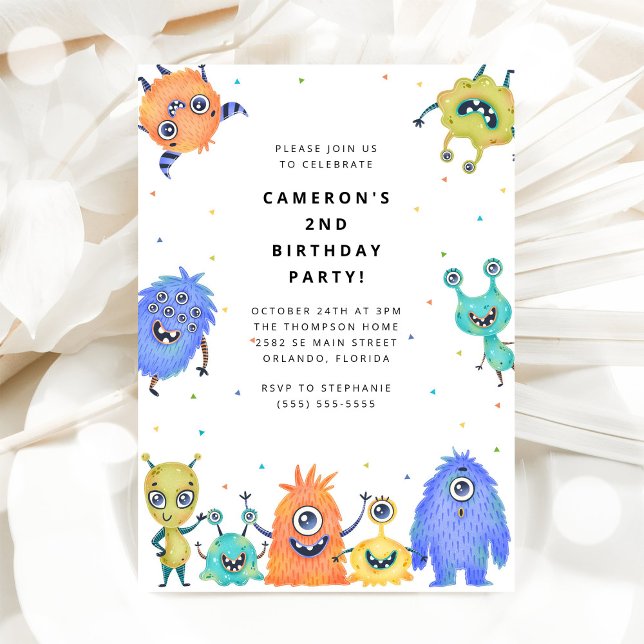 Convite de Aniversário Infantil Monstrinho Fofo (Criador carregado)