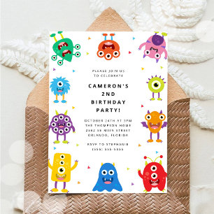 Convite de Aniversário Infantil Monstrinho Fofo