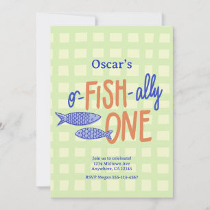 Convite de Aniversário Infantil o-FISH-ally UM
