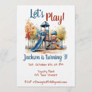 Convite de Aniversário Infantil Playground Parque 