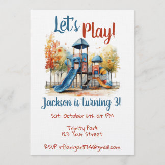 Convite de Aniversário Infantil Playground Parque 