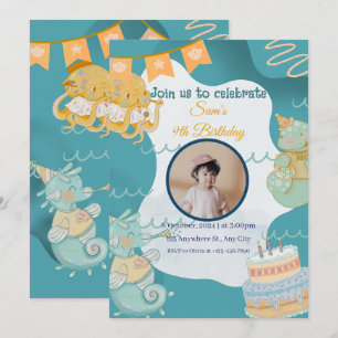 Convite de Aniversário Infantil Sob o Mar