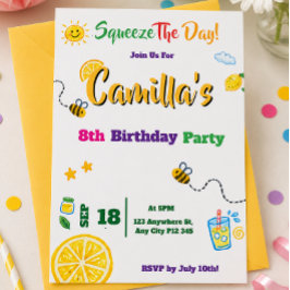 Convite de Aniversário Infantil Tema de Verão Limã