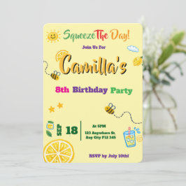 Convite de Aniversário Infantil Tema Limão