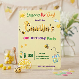 Convite de Aniversário Infantil Tema Limão