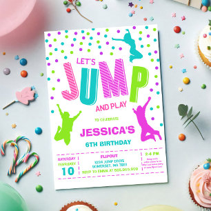 Convite de Aniversário Infantil Vamos Saltar e Bri