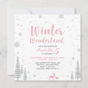 Convite de Aniversário Infantil Winter Wonderland 