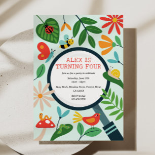Convite de aniversário inseto