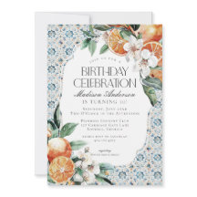 Convite de Aniversário Italiano Costeiro do Azulej