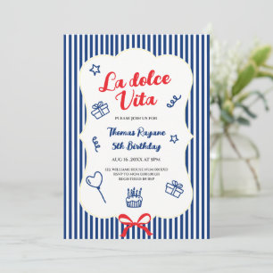 convite de aniversário italiano la dolce vita para