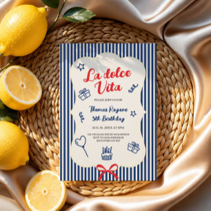 convite de aniversário italiano la dolce vita para