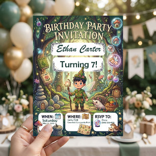 Convite de Aniversário Jardim das Fadas Menino, Ed