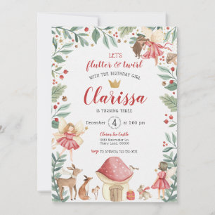 Convite de Aniversário Jardim de Fadas Encantado