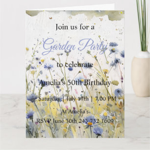 Convite de Aniversário Jardim de Flores Silvestres