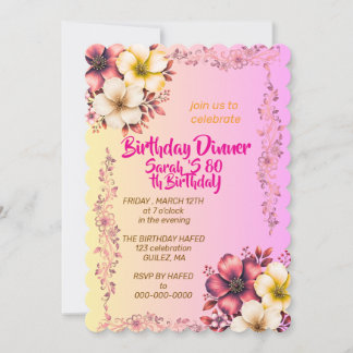 Convite de Aniversário Jardim de Flores Silvestres