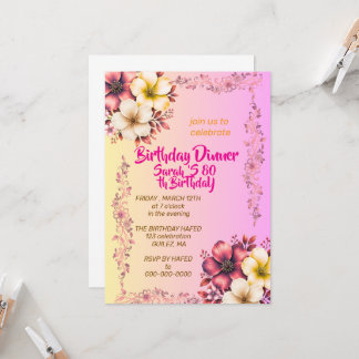 Convite de Aniversário Jardim de Flores Silvestres