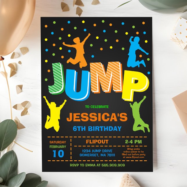 Convite de Aniversário Jump and Play (Criador carregado)