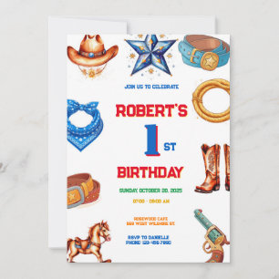 Convite de aniversário Kids Cowboy