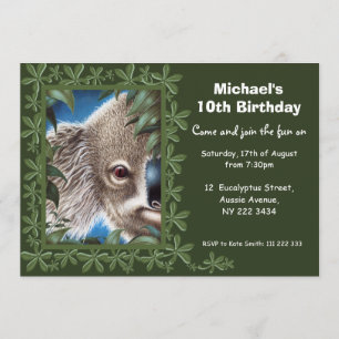 Convite de aniversário Koala