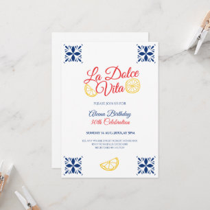 convite de aniversário La dolce vita para qualquer