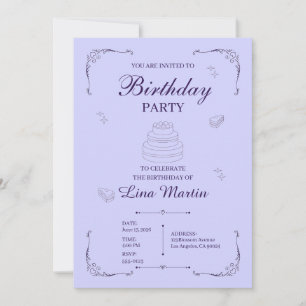 Convite de Aniversário Lavanda