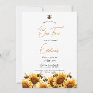 Convite de Aniversário Legal para Bee Elegante