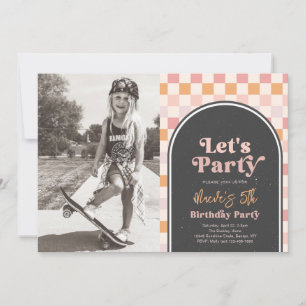 Convite de aniversário legal Rapariga de Skater