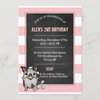 Convite de aniversário leitão bonito